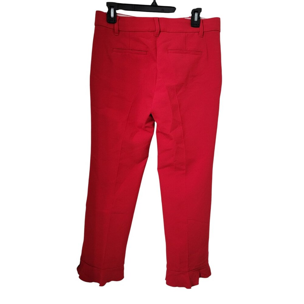 Ann Taylor Size 4 Red Jubilee Trouser with Ruffle Hem. High Rise, Like New Cond. - Picture 4 of 13